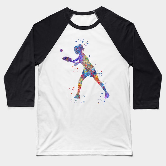 Pickleball player Baseball T-Shirt by RosaliArt